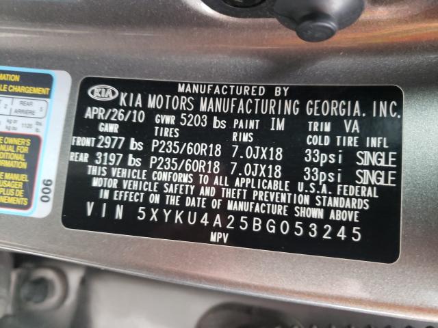 Photo 9 VIN: 5XYKU4A25BG053245 - KIA SORENTO EX 