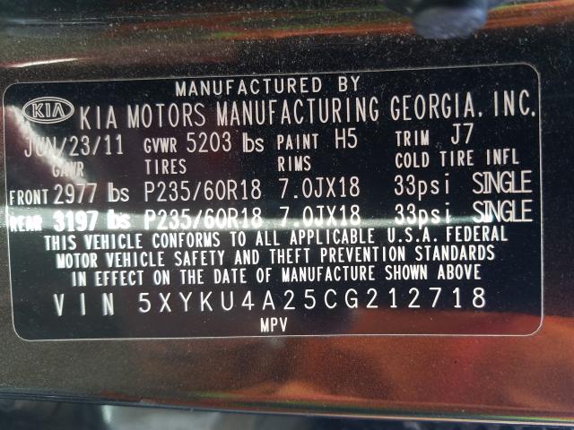 Photo 9 VIN: 5XYKU4A25CG212718 - KIA SORENTO 