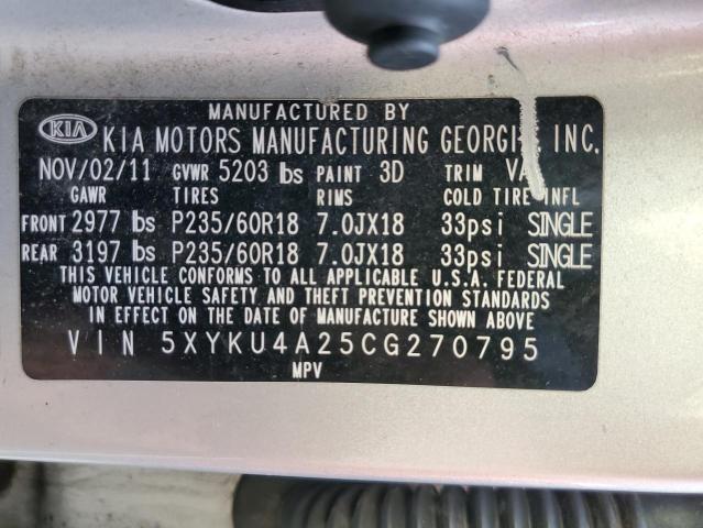 Photo 12 VIN: 5XYKU4A25CG270795 - KIA SORENTO EX 