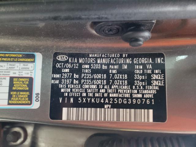 Photo 9 VIN: 5XYKU4A25DG390761 - KIA SORENTO EX 