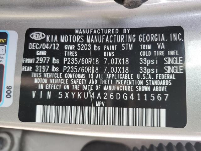 Photo 9 VIN: 5XYKU4A26DG411567 - KIA SORENTO EX 