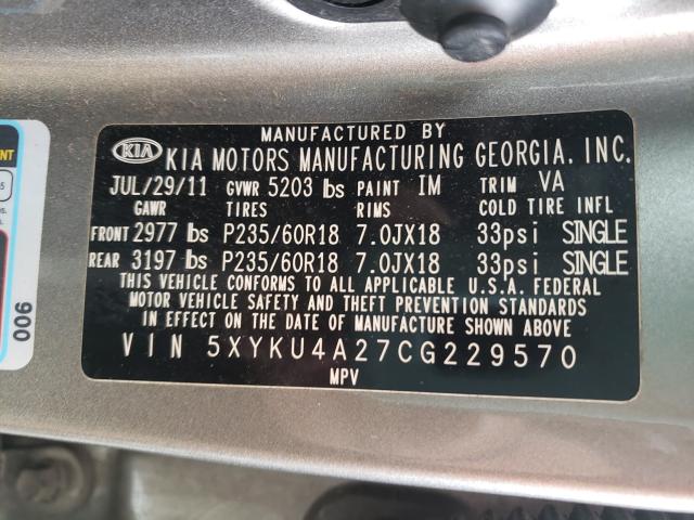 Photo 9 VIN: 5XYKU4A27CG229570 - KIA SORENTO EX 