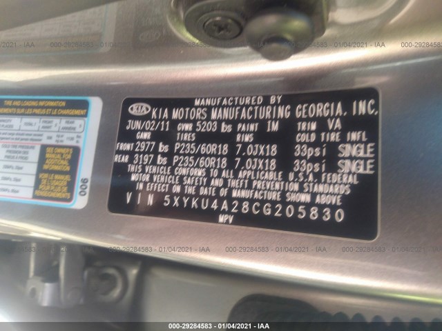 Photo 8 VIN: 5XYKU4A28CG205830 - KIA SORENTO 