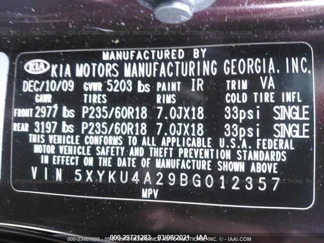 Photo 8 VIN: 5XYKU4A29BG012357 - KIA SORENTO 