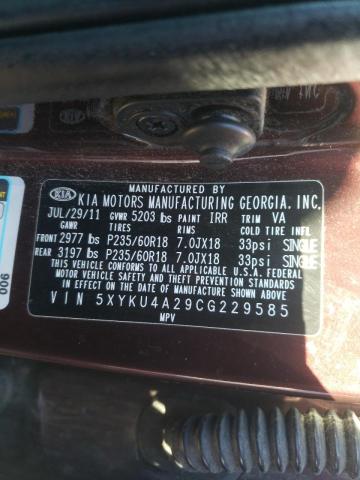 Photo 9 VIN: 5XYKU4A29CG229585 - KIA SORENTO EX 