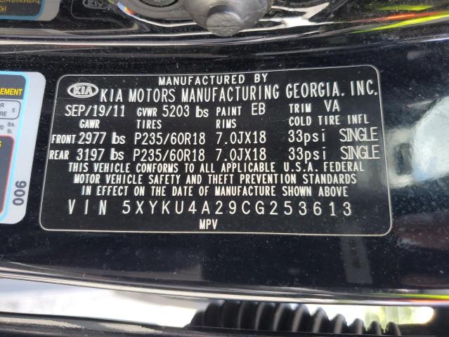 Photo 12 VIN: 5XYKU4A29CG253613 - KIA SORENTO EX 