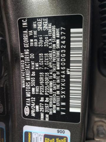 Photo 9 VIN: 5XYKU4A60DG324377 - KIA SORENTO EX 