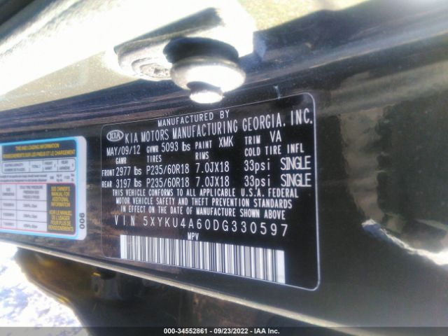 Photo 8 VIN: 5XYKU4A60DG330597 - KIA SORENTO 