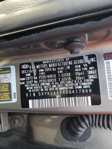 Photo 9 VIN: 5XYKU4A64DG417869 - KIA SORENTO EX 