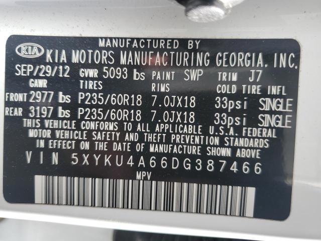 Photo 12 VIN: 5XYKU4A66DG387466 - KIA SORENTO EX 