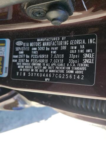 Photo 9 VIN: 5XYKU4A67CG256142 - KIA SORENTO EX 