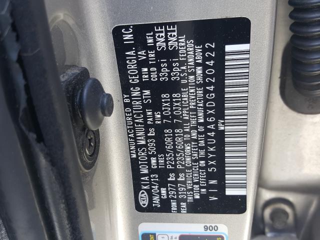 Photo 9 VIN: 5XYKU4A6XDG420422 - KIA SORENTO EX 