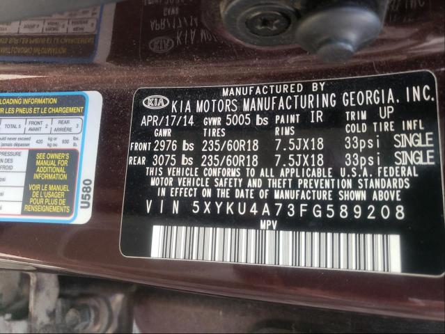 Photo 9 VIN: 5XYKU4A73FG589208 - KIA SORENTO EX 