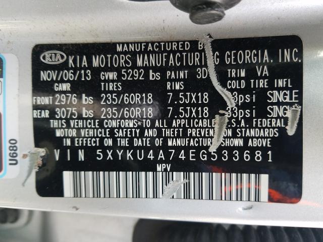 Photo 9 VIN: 5XYKU4A74EG533681 - KIA SORENTO EX 