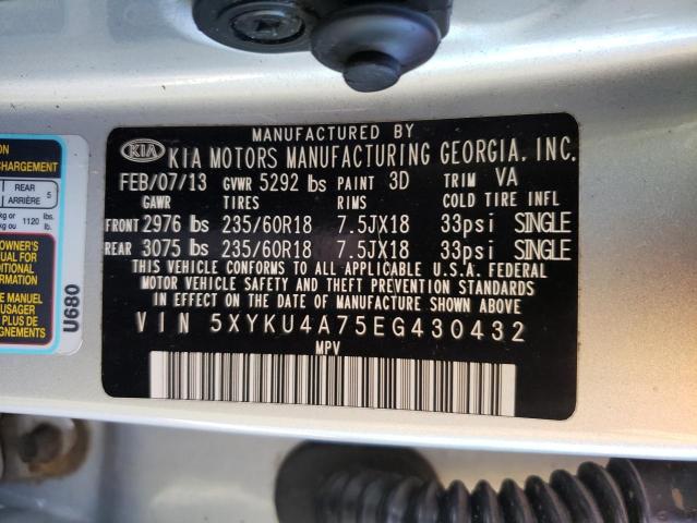 Photo 12 VIN: 5XYKU4A75EG430432 - KIA SORENTO EX 