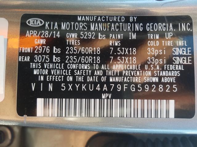 Photo 9 VIN: 5XYKU4A79FG592825 - KIA SORENTO EX 