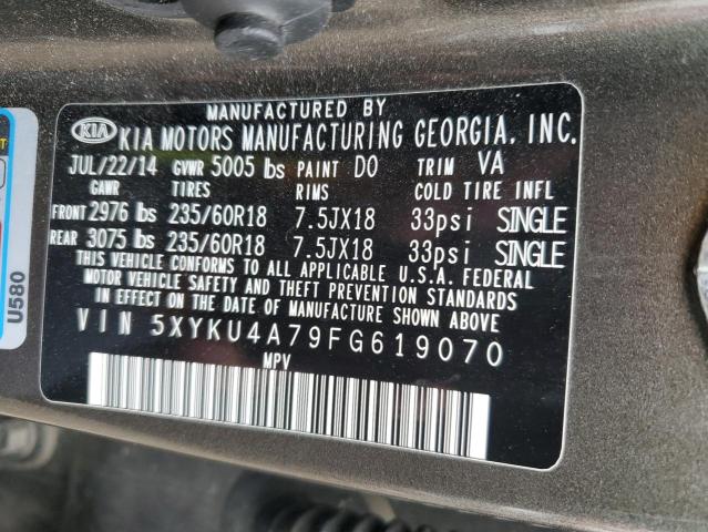 Photo 11 VIN: 5XYKU4A79FG619070 - KIA SORENTO EX 