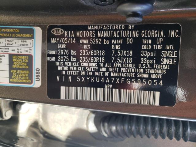 Photo 9 VIN: 5XYKU4A7XFG595054 - KIA SORENTO EX 