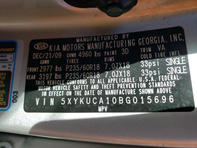 Photo 12 VIN: 5XYKUCA10BG015696 - KIA SORENTO 