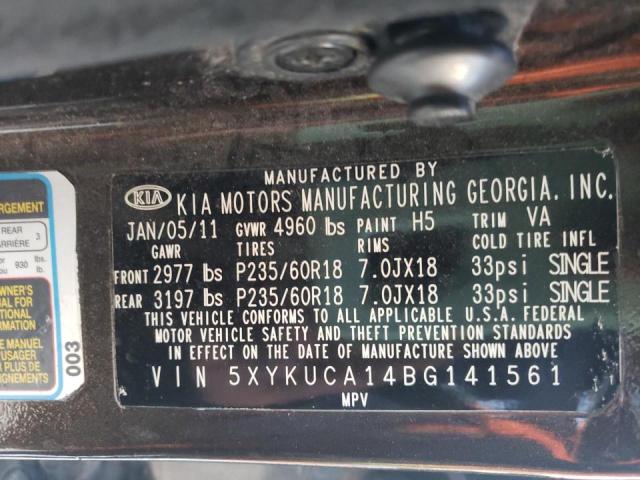 Photo 9 VIN: 5XYKUCA14BG141561 - KIA SORENTO EX 