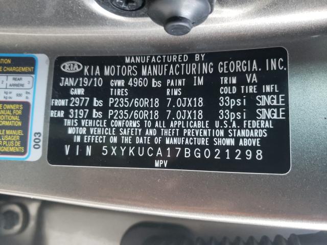 Photo 9 VIN: 5XYKUCA17BG021298 - KIA SORENTO EX 