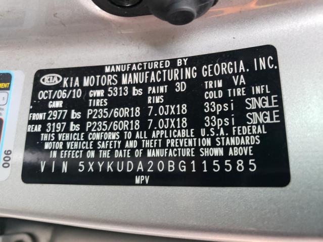 Photo 12 VIN: 5XYKUDA20BG115585 - KIA SORENTO EX 