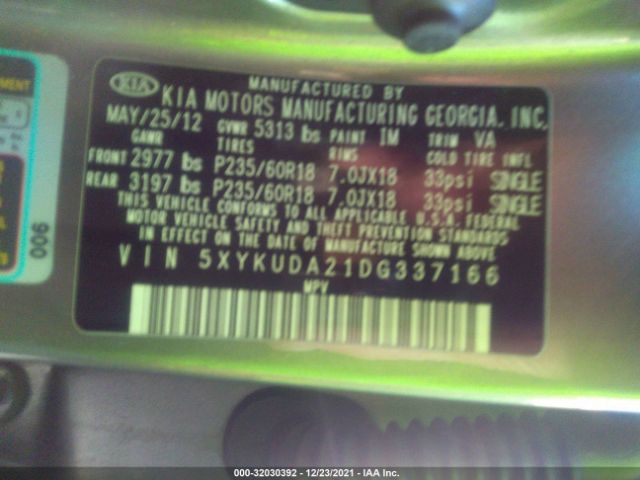 Photo 8 VIN: 5XYKUDA21DG337166 - KIA SORENTO 