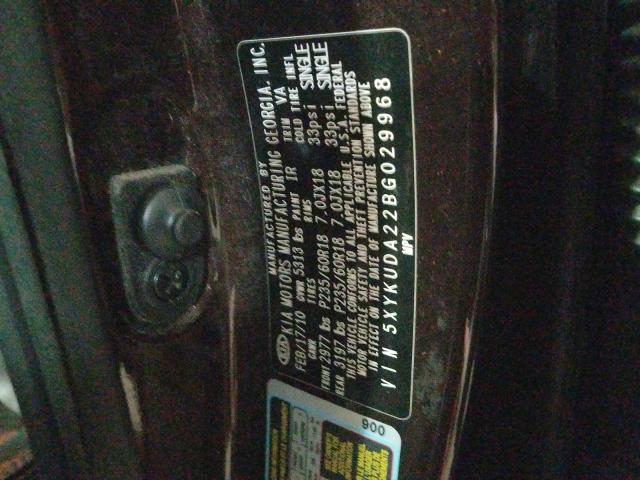 Photo 9 VIN: 5XYKUDA22BG029968 - KIA SORENTO EX 