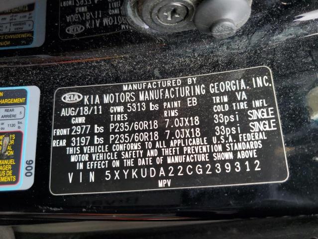 Photo 12 VIN: 5XYKUDA22CG239312 - KIA SORENTO EX 