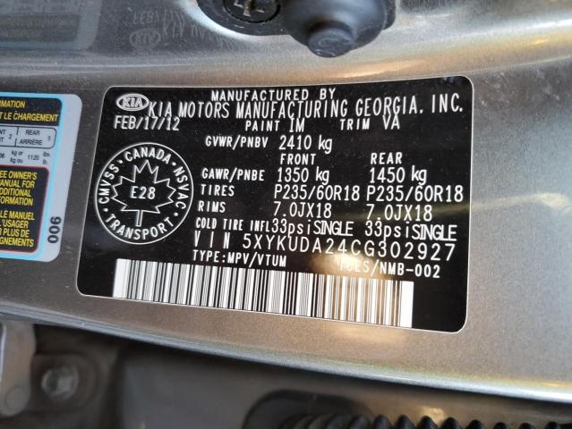 Photo 12 VIN: 5XYKUDA24CG302927 - KIA SORENTO 