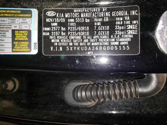 Photo 9 VIN: 5XYKUDA26BG005155 - KIA SORENTO EX 