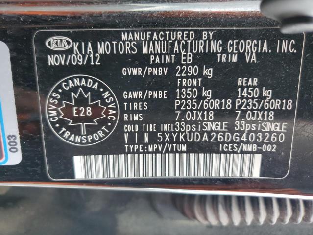 Photo 12 VIN: 5XYKUDA26DG403260 - KIA SORENTO EX 