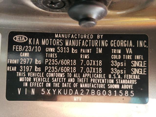 Photo 13 VIN: 5XYKUDA27BG031585 - KIA SORENTO 