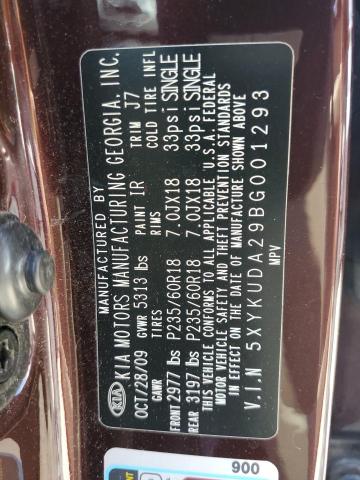 Photo 12 VIN: 5XYKUDA29BG001293 - KIA SORENTO EX 