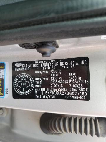 Photo 9 VIN: 5XYKUDA2XBG027160 - KIA SORENTO EX 