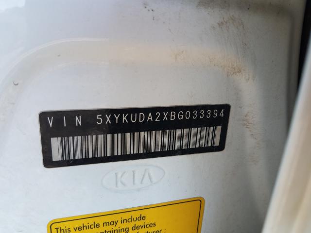 Photo 9 VIN: 5XYKUDA2XBG033394 - KIA SORENTO EX 