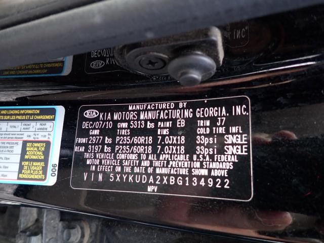 Photo 9 VIN: 5XYKUDA2XBG134922 - KIA SORENTO EX 