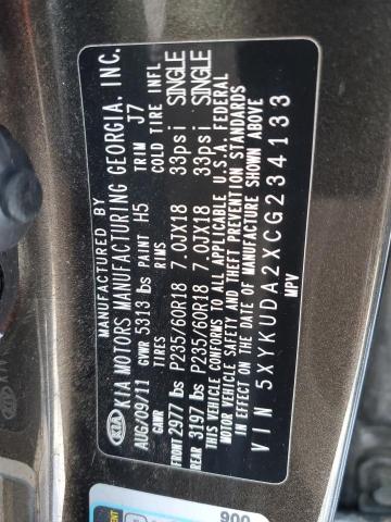 Photo 12 VIN: 5XYKUDA2XCG234133 - KIA SORENTO EX 