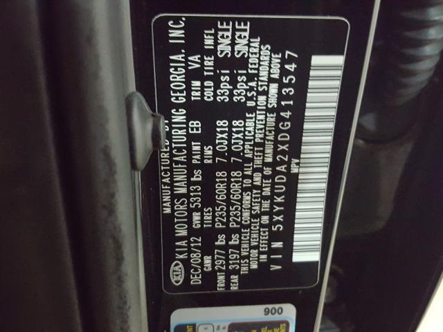 Photo 9 VIN: 5XYKUDA2XDG413547 - KIA SORENTO EX 