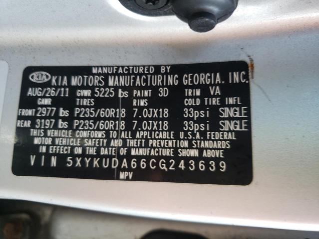 Photo 9 VIN: 5XYKUDA66CG243639 - KIA SORENTO EX 