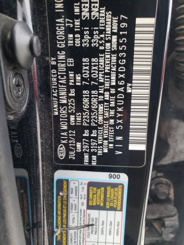 Photo 9 VIN: 5XYKUDA6XDG355197 - KIA SORENTO EX 