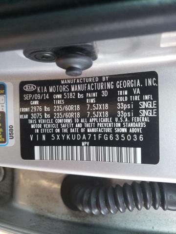 Photo 9 VIN: 5XYKUDA71FG635036 - KIA SORENTO EX 