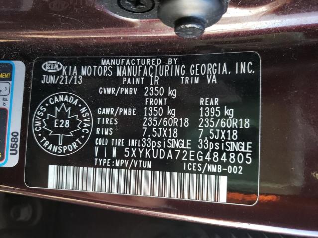 Photo 9 VIN: 5XYKUDA72EG484805 - KIA SORENTO EX 