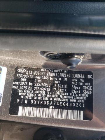 Photo 9 VIN: 5XYKUDA74EG430261 - KIA SORENTO EX 