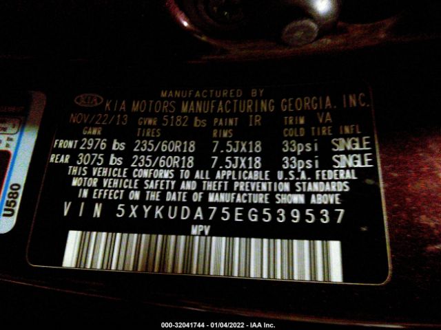 Photo 8 VIN: 5XYKUDA75EG539537 - KIA SORENTO 