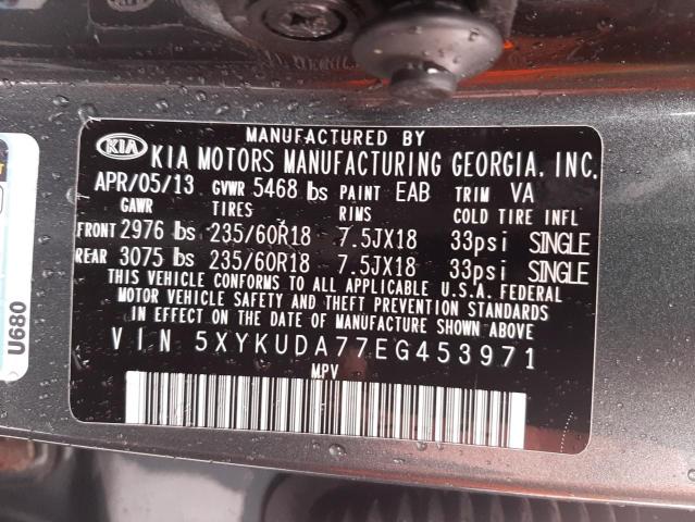 Photo 9 VIN: 5XYKUDA77EG453971 - KIA SORENTO EX 