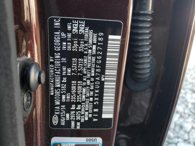 Photo 9 VIN: 5XYKUDA78FG627189 - KIA SORENTO EX 