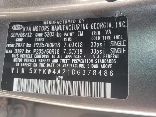 Photo 12 VIN: 5XYKW4A21DG378486 - KIA SORENTO SX 