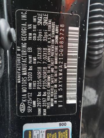 Photo 12 VIN: 5XYKW4A21DG385728 - KIA SORENTO SX 