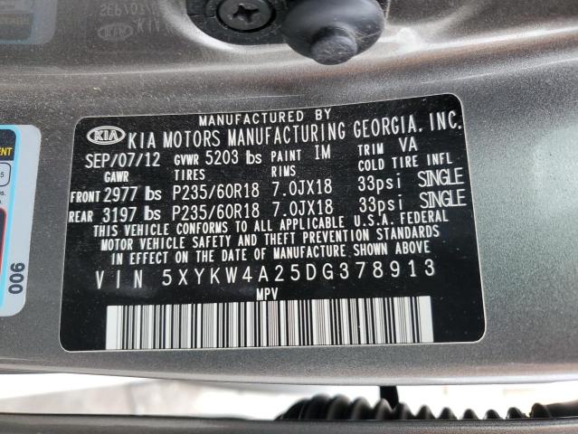 Photo 13 VIN: 5XYKW4A25DG378913 - KIA SORENTO SX 